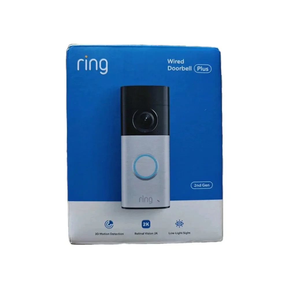 NEWEST MODEL Ring Wired Doorbell Plus 2nd Gen Retinal 2K 3D Motion Detection NEW